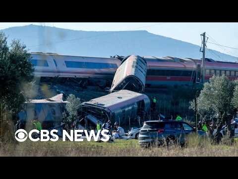 At least 30 dead as high-speed train crashes into stopped train in Spain, authorities say