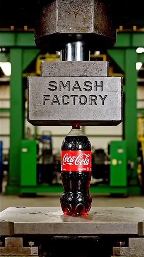 Hydraulic Press vs Coke Bottle 🥤 | Massive Explosion 💥 | Smash Factory