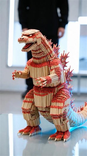 1000 Matchsticks Godzilla vs Fire 🔥