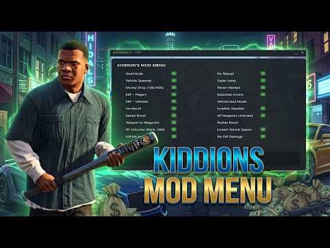 FREE Kiddions Mod Menu GTA 5 | Money Drop + Vehicle Spawner + Teleport | Undetected 🔥