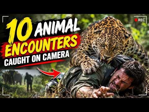 10 Animal Encounters Caught on Camera 😱 | Wild Animal Attacks on Humans | Shocking Wildlife Moments