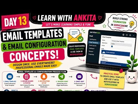ServiceNow Tutorial for Beginners | Day 13 | Email Configuration Concepts & Email Templates