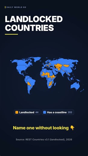 Every Landlocked Country in the World 🌍 #shorts