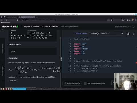 Day 0: Weighted Mean | HackerRank