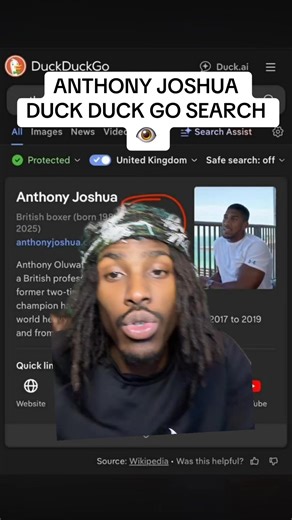 Omari Robinson on Instagram: "Anthony Joshua duck duck go search #geometria #anthonyjoshua #WorldStage"