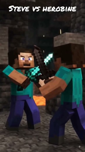 🔥 Steve vs Herobrine: Insane Fight! ⚔️😈Steve and Herobrine face each other's #minecraft #shorts