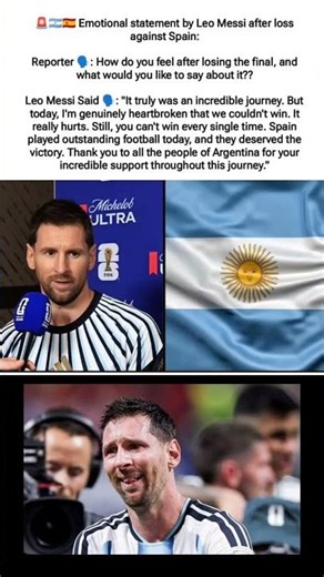 Messi's Emotional Post-Match Interview After the Final! 🐐😭#shorts