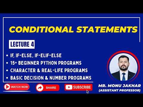 Lecture: 04 Conditional Statements in Python | Complete Python Course
