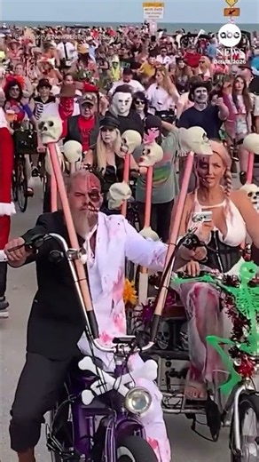 Thousands take to the streets for Key West's annual Zombie Bike Ride