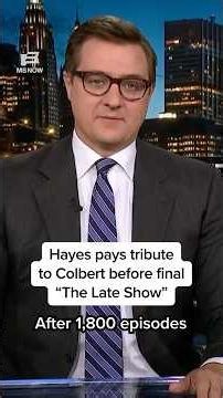 Hayes pays tribute to Colbert before final "The Late Show"