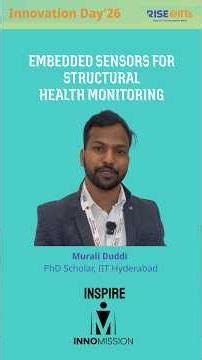 Indigenous Structural Health Monitoring 🇮🇳 |Murali Duddi| Dept. of Civil Engineering IIT Hyderabad
