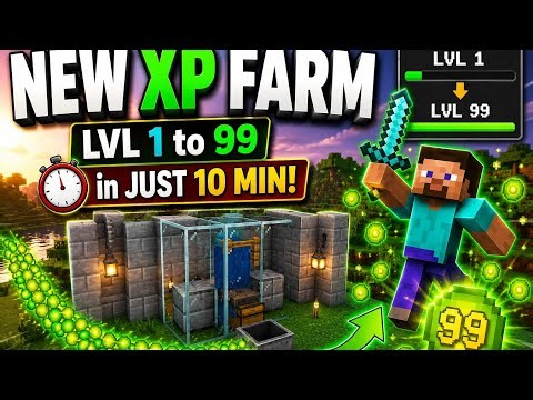 🔥 NEW Minecraft XP Farm! Level 1 to 99 in Just 10 Minutes (1.21+) | Easy Survival XP Farm Guide