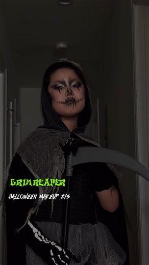Grim reaper tutorial makeup #halloweenmakeuptutorial #halloweeninspo #haloweenmakeup #halloweenmakeupideas