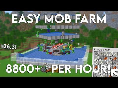NEW UPDATED Minecraft 26.3 Mob Farm Tutorial | 8000 Drops Per Hour