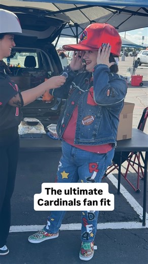 NogginBoss on Instagram: "Cardinals Chrome Noggin - A show stopper. A fan favorite.🤩 Paired with a one-of-a-kind handmade outfit from a loyal fan! What NFL noggin are you rocking to complete your fan fit? ⬇️"