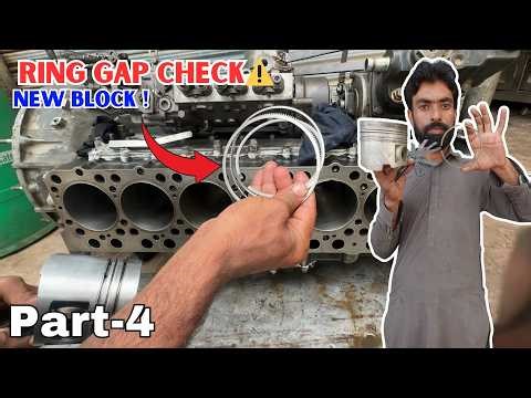 Engine Block Replacement | Assembly & Checking Piston Ring Gap | UD FE6 Engine | Part 4