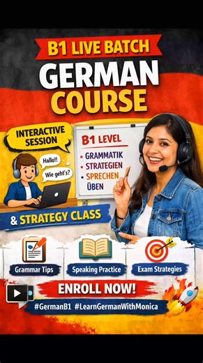 Learn German with Monica on Instagram: "B1 Live Batch Course . . . #goethe #maxmüller #germany #germanlanguage #abroad"
