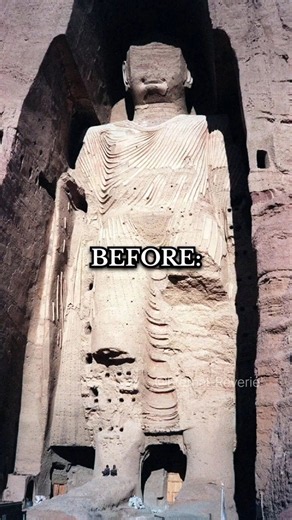 The Bamiyan Buddhas BEFORE Vs AFTER Destruction by Taliban #history #buddha #didyouknow #shorts