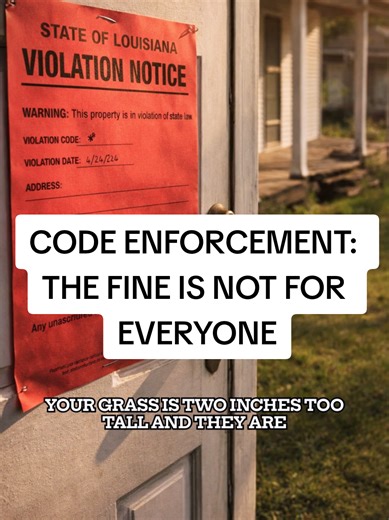 CODE ENFORCEMENT: THE FINE IS NOT FOR EVERYONE Louisiana code enforcement corruption Selective code enforcement Louisiana Louisiana property rights abuse Parish government abuse Louisiana Louisiana housing discrimination Code enforcement racial targeting Louisiana local government corruption Property liens Louisiana abuse Louisiana code violation targeting Parish administration corruption Louisiana #LouisianaCodeEnforcement #ParishLines #LouisianaPolitics #PropertyRightsLouisiana #TheRealLouisia