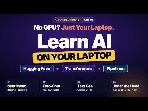 AI For Beginners Part01:Create Transformers Pipelines in your laptop | No GPU needed #aiforbeginners