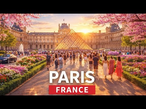 Walking Through The Louvre Museum, Paris 🇫🇷 | Iconic Pyramid & Gardens | 4K