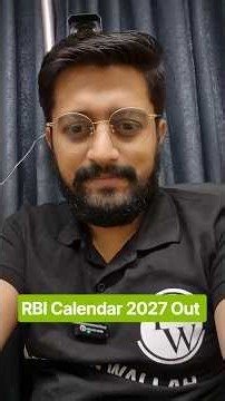 RBI 2027 Official Calendar OUT! #rbi #bankingexams #rbi #calendar #shorts