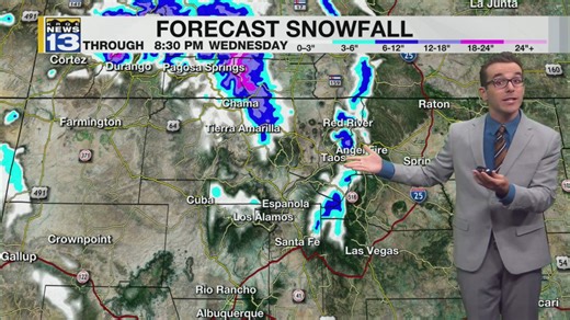 Warm weather around New Mexico for now but stormier & cooler tomorrow