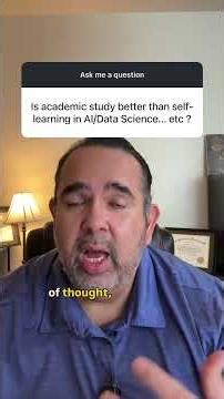 Academic Study vs. Self-Learning: What's Best for Data Science? #Shorts