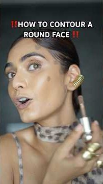 How to *contour* a *round* face⁉️ Easy *tutorial* for beginners 😍 #makeup #ashortaday