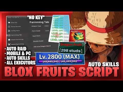 Blox Fruits Script — NO KEY, Auto Farm, Auto Raid, Sea Events, Instant Kill, Max Level, PvP (BEST)
