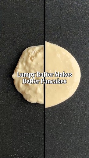 Lumpy batter makes better pancakes. 🥞 #testkitchen #howtocook #pancakes #brunch