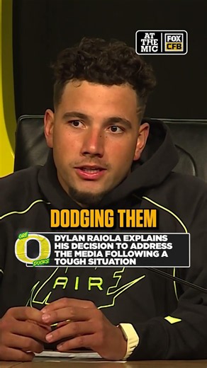 Dylan Raiola explains why he addressed the media following Oregon’s 17-15 loss to UCLA 🎙️ #cfb