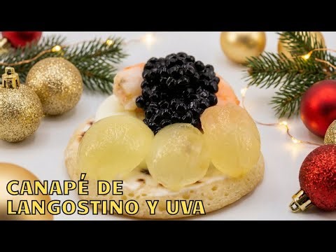 Canapé de langostino y uva: el bocado más fino para Navidad 🍇🦐