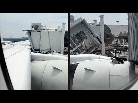 A350 Crashes Into Jet Bridge