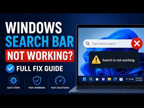 Windows Search Bar Not Working? Full Fix Guide