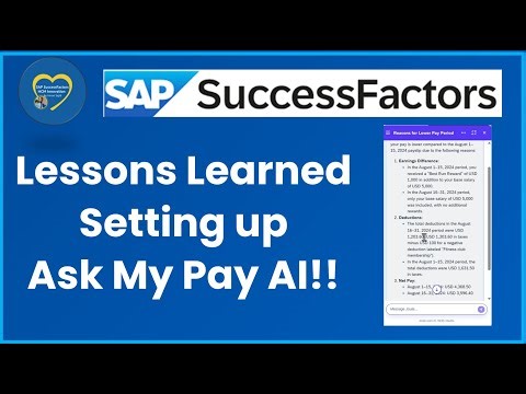 Lessons Learned Setting up SAP SuccessFactors Ask My Pay Statement Artificial Intelligence