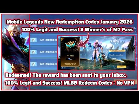 Legit! Mobile Legends Redeem Code January 16, 2026 - MLBB Redeem Codes + M7 PASS for free | Giveaway