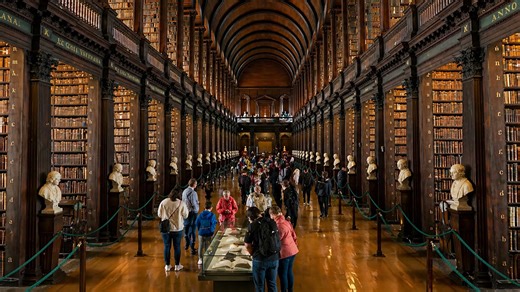 A stunning library filled with ancient knowledge