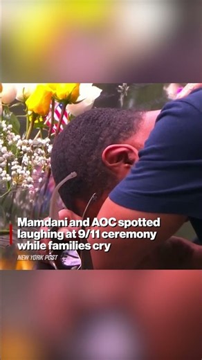 Mamdani and AOC Spotted Laughing at 9/11 Ceremony While Families Cry #shorts
