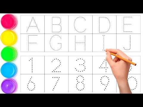 Alphabet, ABC song, abcd, a to z, Kids rhymes, collection for writing along dotted lines for toddler