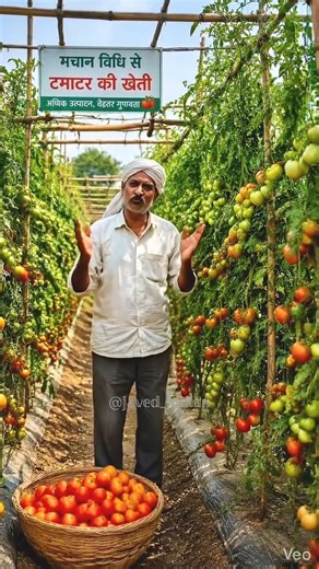 ⚙️ मचान विधि से टमाटर की खेती ll बेहतर गुड़वत्ता, अधिक उत्पादन 🍅 ✅ #shorts
