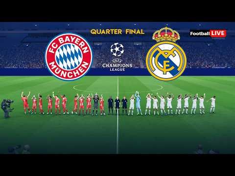 Bayern Munich vs Real Madrid - UEFA Champions League 2026 Quarter Final | Full Match Simulation PES