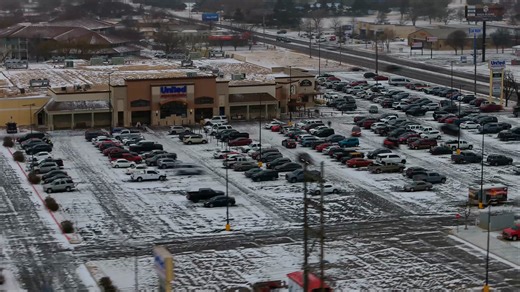 A drone video time-lapse of snow falling in Texas yesterday. Credit: Michael Wilhelm | WMBF News
