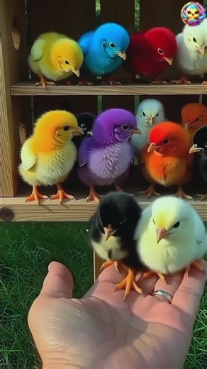 ✨ Meet colorful The Majestic Chicks 🐔💛 #birds #chicken