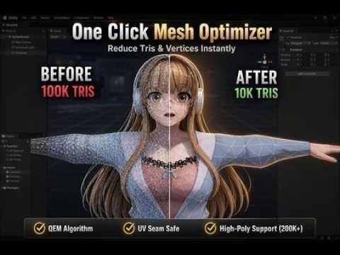 Character Optimize in unity Reduce vertices and tris