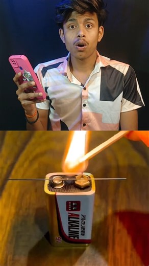 Battery + LED + Matchstick 🔥 Will It Burn?😱 #shorts #USA