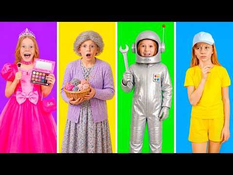 Nastya and her little friend try to find a super nanny