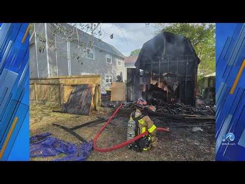 Fire pit ashes spark shed fire in VB