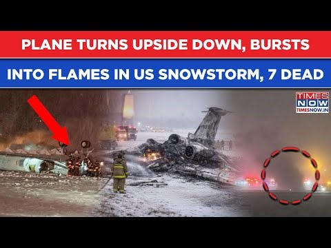 US Maine Plane Crash: Scary Scenes- Aircraft Upside Down, Bursts Into Flames In Snowstorm| 7 Dead