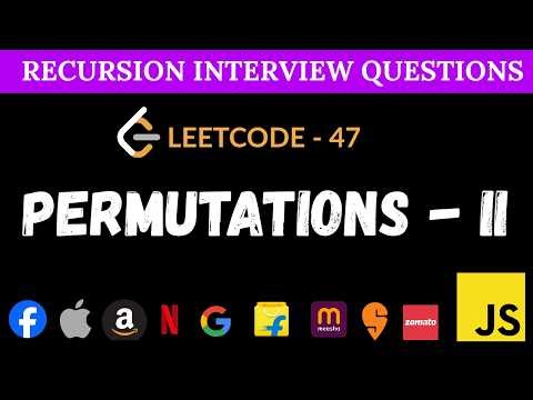 Permutations II - Leetcode 47 | Backtracking Duplicates Solution